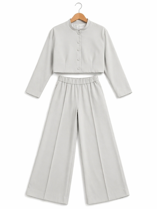 Pants - Cropped Jacket/Front Wide Leg Set Small